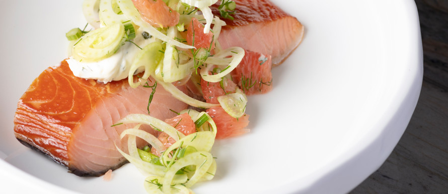 Scottish smoked salmon smoked on board