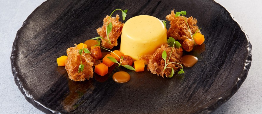 Pumpkin panna cotta dessert