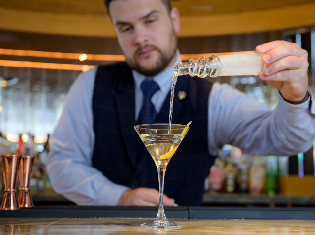 Pouring a cocktail