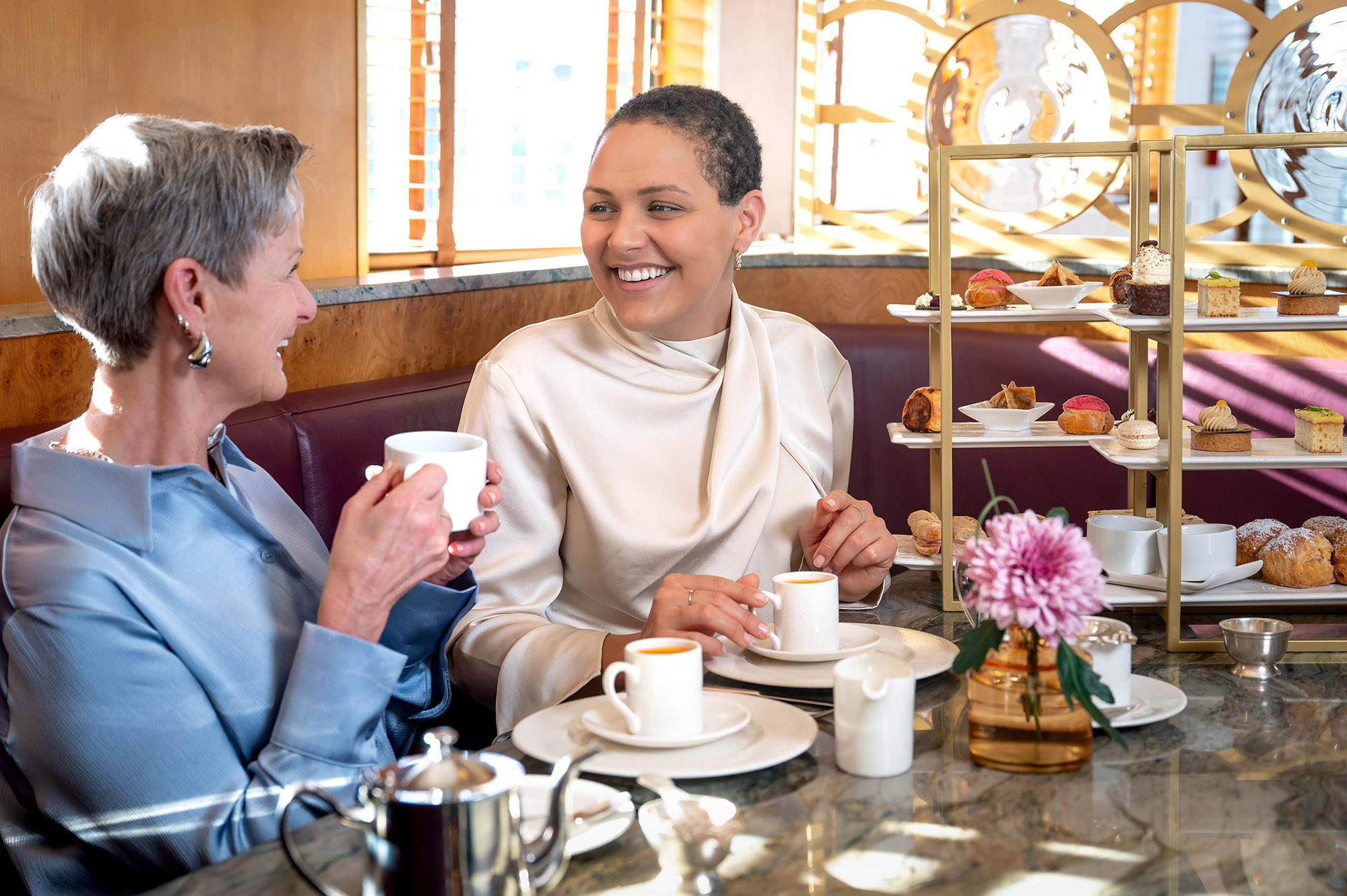 Mother and daughter have Afternoon Tea on Fingal