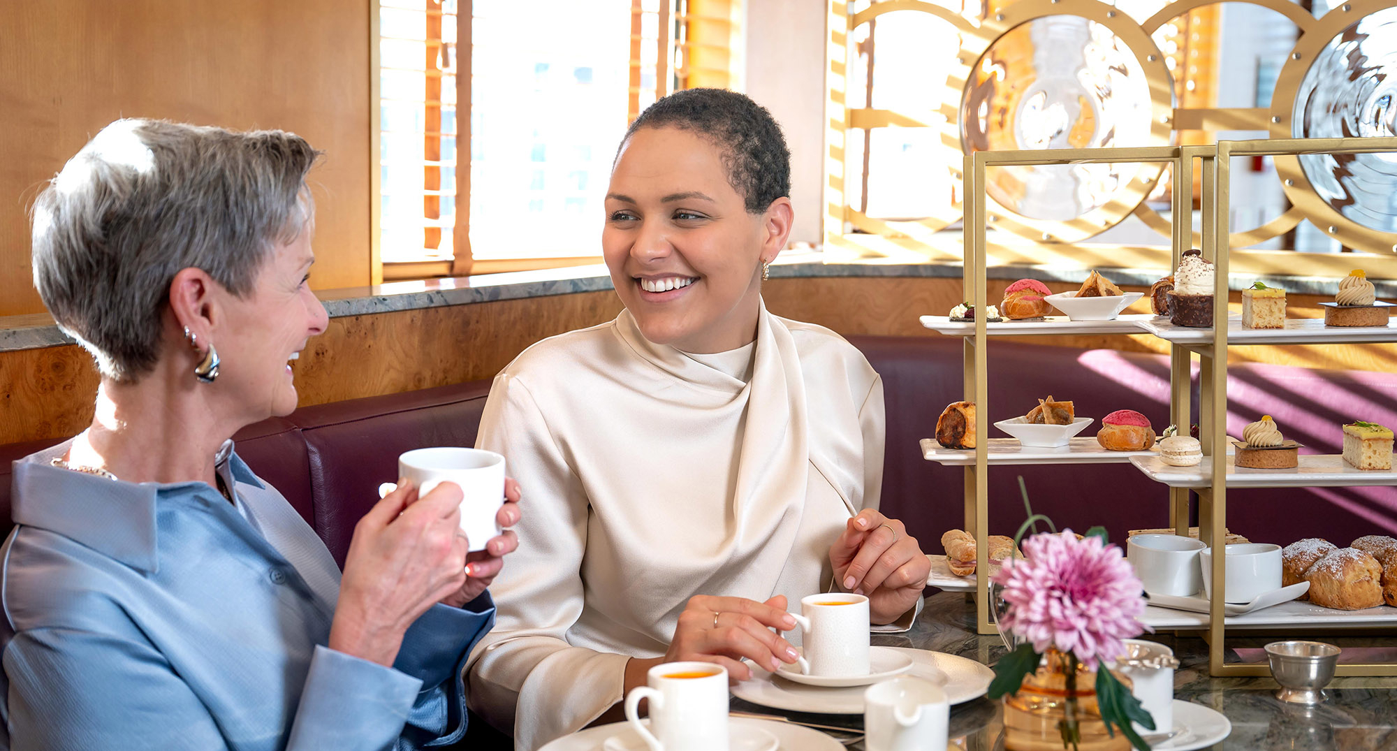 Mother and daughter have Afternoon Tea on Fingal