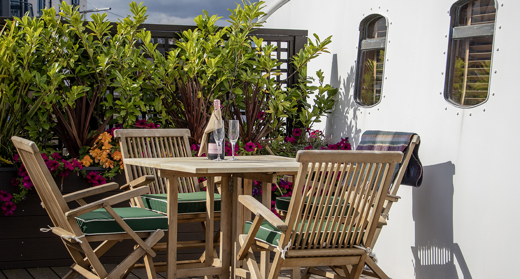 Deck chairs out on the Skerryvore suite private deck
