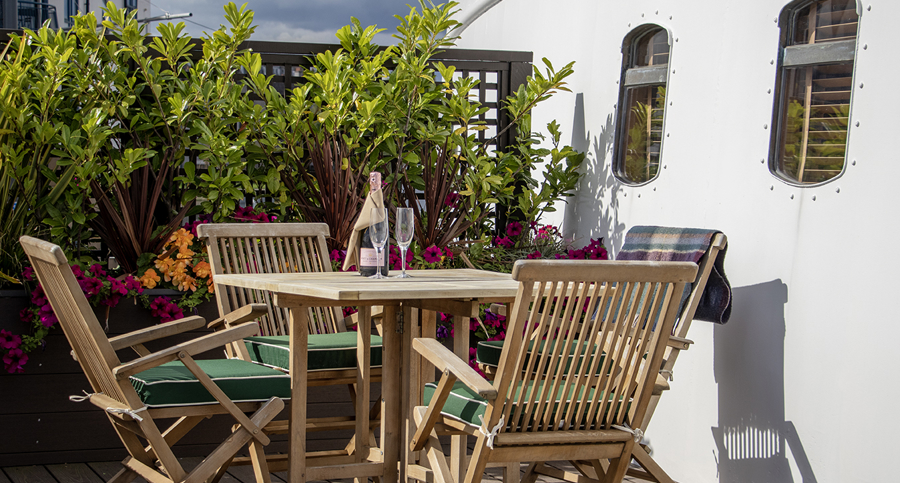Deck chairs out on the Skerryvore suite private deck