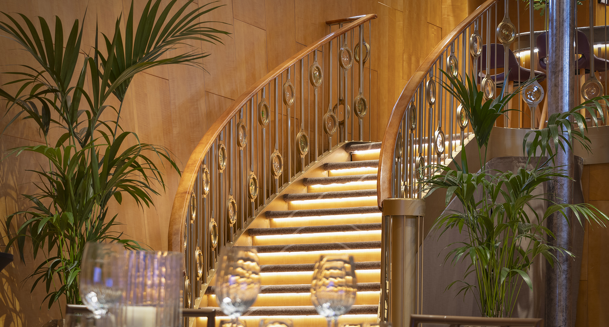 One of the curved staircases in Fingal's Ballroom