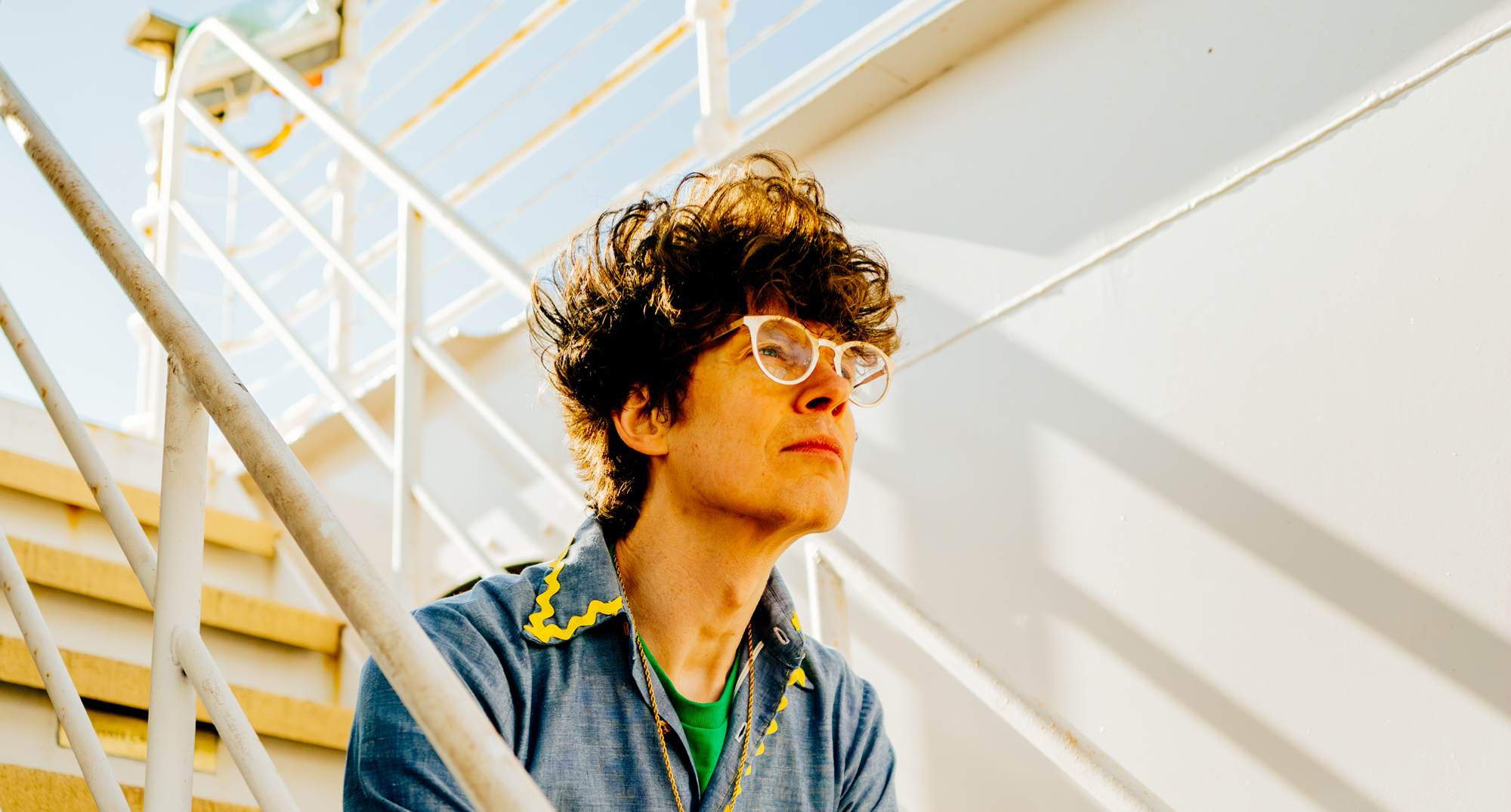 Man sitting on a stairs